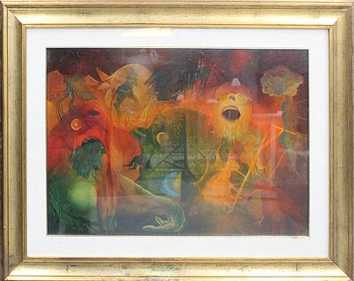 PIERO COLOMBANI, "Gli uccelli", anni 70 - PIERO COLOMBANI, "Gli uccelli", anni 70, olio 