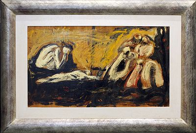 G. BUTTINI, 1968 - G. BUTTINI, 1968, olio su tavola, cm 40x69 con cornice 94x64x4 kg 3. Al verso: 