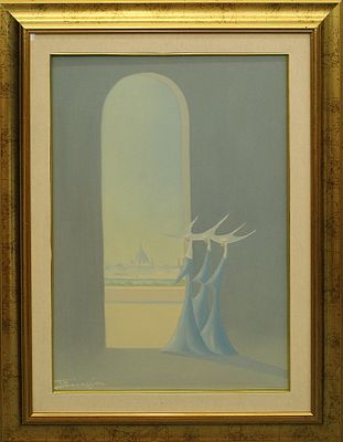 PIERO BENASSI, "S. Pietro", 1973 - PIERO BENASSI, "S. Pietro", 1973, olio su tela, cm 