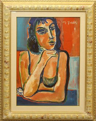 ALFREDO FABBRI, "Figura", anni 70 - ALFREDO FABBRI, "Figura", anni 70, olio su tela, cm 