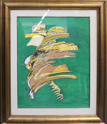 REMO BRINDISI, anni 70 - REMO BRINDISI, dipinto a tempera, anni 70, cm 60x50 con cornice 87x75x6 