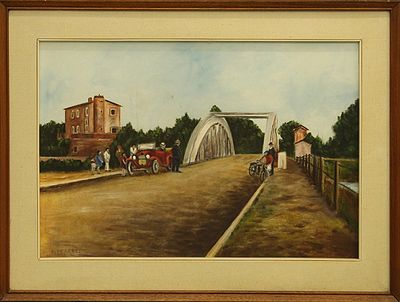 E. FERRARI (Versilia), anni 60 - E. FERRARI (Versilia), anni 60, olio su tavola, cm 40x63 con 