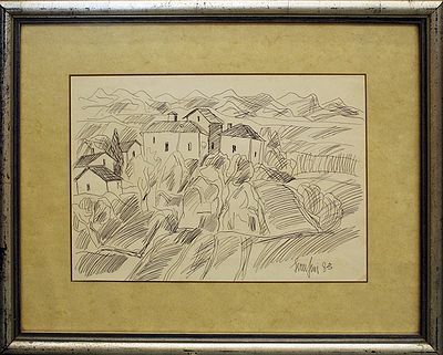 GIUSEPPE SERAFINI, "Paesaggio", 1983 - GIUSEPPE SERAFINI, "Paesaggio", 1983, matita e 