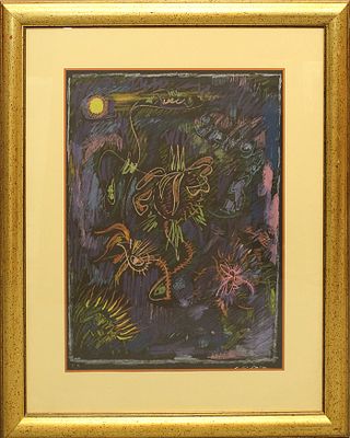 ANDRE' MASSON, anni 60 - ANDRE' MASSON, anni 60, litografia originale su cartoncino, prova 