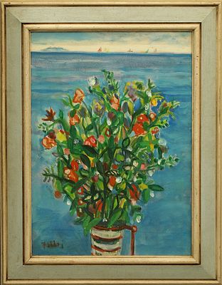 ALFREDO FABBRI, "Adriatico", 1987 - ALFREDO FABBRI, "Adriatico", 1987, olio su tela, cm 