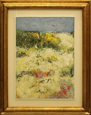 SERGIO SCATIZZI, "Paesaggio", anni 80 - SERGIO SCATIZZI, "Paesaggio", anni 80, olio su 