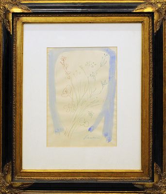 ENRICO PAOLUCCI, "Fiori", anni 60 - ENRICO PAOLUCCI, "Fiori", anni 60, acquerello su 