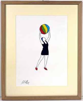 LODOLA MARCO - LODOLA MARCO pennarelli su cartoncino, 33x24 cm, autentica su fotografia