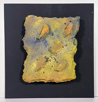 RENZO NUCARA - RENZO NUCARA, "Reperto", Poliuretano, pigmenti, granulati applicati su tavola, cm 