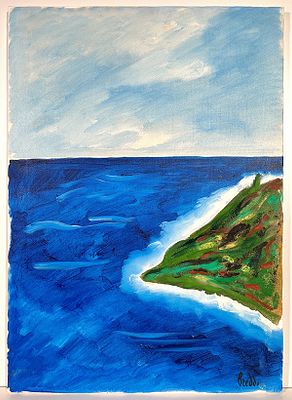 BREDDO GASTONE - BREDDO GASTONE olio su tela, autentica dell'artista su fotografia 50x70 cm