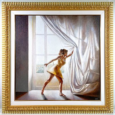 NARDONI SERGIO - NARDONI SERGIO "Good Morning mr. Nardoni" olio su tela, titolo firma e numero di 