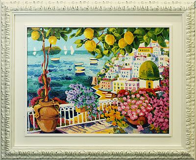 ATHOS FACCINCANI, "Positano con settembrini e luce", anni 2000 - ATHOS FACCINCANI 