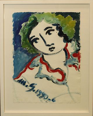 MIMMO GERMANA', "Donna", 1990 - MIMMO GERMANA', "Donna", 1990, olio su cartoncino, 70x50 