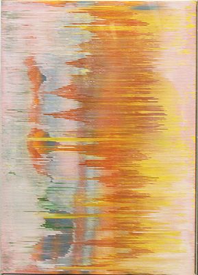 PAOLO MASI, 2015 - PAOLO MASI, 2015, smalti su cartone ondulato, 70x50x3,5 cm, peso 2,70 kg. Opera 