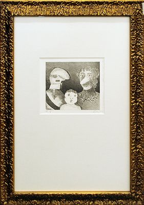 ENRICO BAJ, "Family", 1971 - ENRICO BAJ, "Family", 1971, incisione all'acquaforte, 65x45 