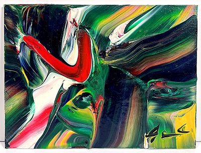 DE LUTTI PIERLUIGI - DE LUTTI PIERLUIGI, Olio su cartone telato, 15x20 cm, autentica dell'artista 