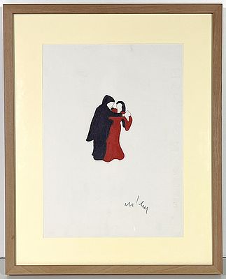 LODOLA MARCO - LODOLA MARCO, pennarelli su cartoncino, 33x24 cm, autentica dell'artista su fotografia