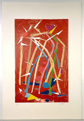 ANDR&eacute; LANSKOY - ANDR&eacute; LANSKOY, Litografia su carta, anno 1976, 70x100 cm, edizione 