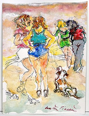 PIACESI WALTER - PIACESI WALTER, "L'incontro". Tecnica mista su cartoncino anno 2021, 24x18 cm 