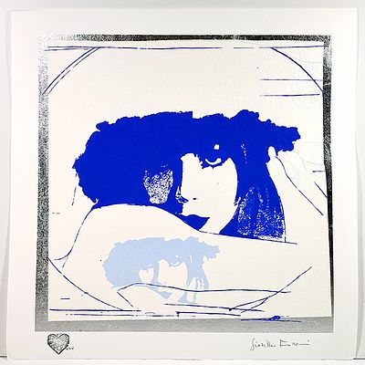 FIORONI GIOSETTA - FIORONI GIOSETTA, "Doppio Liberty" Blue e azzurro, Serigrafia materica con 