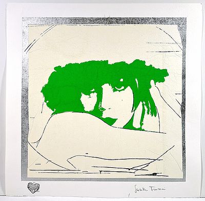 FIORONI GIOSETTA - FIORONI GIOSETTA, "Doppio Liberty" Verde. Serigrafia materica con pigmento 