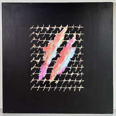 ALFREDO RAPETTI MOGOL - ALFREDO RAPETTI MOGOL, "Colors, scrittura" acrilico su tela, 50x50 cm 