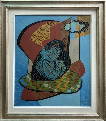 PIPPO ORIANI, "Attesa", 1965 - PIPPO ORIANI, "Attesa", 1965, olio su tela, cm 49,5x59,5. 