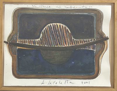 ANTONIO IEVOLELLA, 2001 - ANTONIO IEVOLELLA, 2001, tecnica mista su carta, cm 57x73, con cornice 