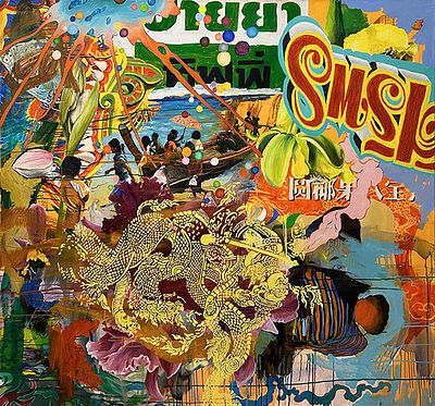 LINDA BRUHNE, 2003 - LINDA BRUHNE, 2003, tecnica mista su tela, cm 160x150. Al verso: anno e 