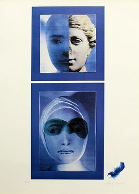 LORY GINEDUMONT, anni 90' circa - LORY GINEDUMONT, anni 90' circa, litografia su cartoncino 