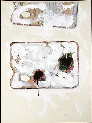 Mario Schifano, "Tavolozza - Mario Schifano, "Tavolozza" Serigrafia materica a smalto su 