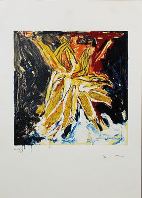 Mario Schifano, "Pannocchie" - Mario Schifano, "Pannocchie" Serigrafia materica a smalto 