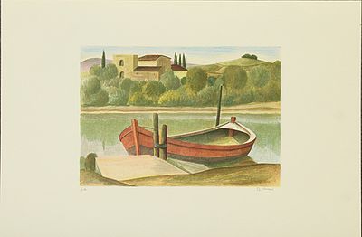 ROBERTO MASI, "Approdi", anni '80 - ROBERTO MASI, "Approdi", anni '80, litografia su 