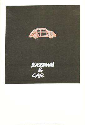 FABIO DE POLI, Blackboard &amp; car, 1976 - FABIO DE POLI, Blackboard &amp; car, 1976, litografia 