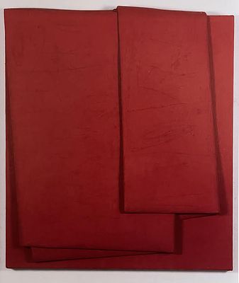 CESARE BERLINGERI, "Sul rosso piegato", 2009 - CESARE BERLINGERI, 2009, "Sul rosso 