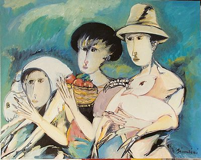 REMO BRINDISI "Pastorale" anni 90' - REMO BRINDISI "Pastorale" anni 90' , olio su tela 