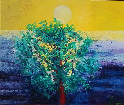 ATHOS FACCINCANI - ATHOS FACCINCANI , olio su tela , cm 140x160. Conferma verbale di autenticit&agrave;