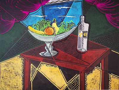 PIPPO ORIANI, "Natura morta sul tavolo" , 1965/70 - PIPPO ORIANI, "Natura morta sul 