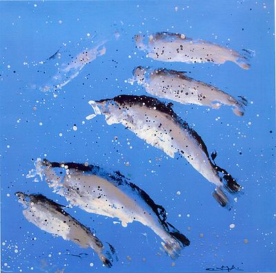 BARZAGLI MASSIMO "Fish" 2000/01 - BARZAGLI MASSIMO "Fish", 2000/01 , acrilici su tela 