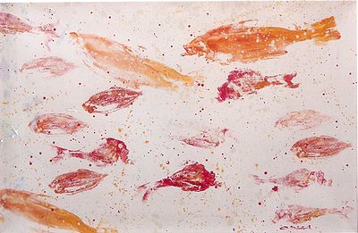 BARZAGLI MASSIMO "Fish" 2000/01 - BARZAGLI MASSIMO "Fish", 2000/01 , acrilici su tela 