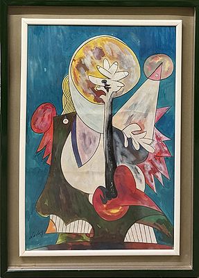 GIANNI DOVA, Senza titolo, 1956 - GIANNI DOVA, Senza titolo, 1956, tecnica mista su cartoncino, cm 
