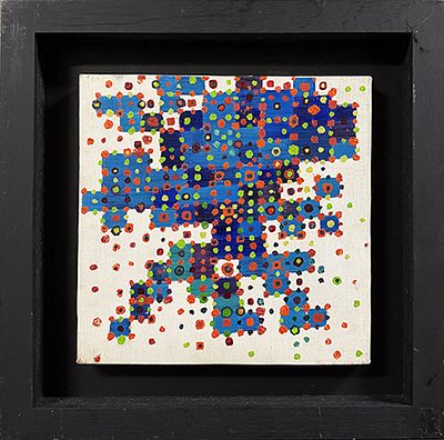 MASSIMO KAUFMANN, Senza titolo - MASSIMO KAUFMANN, Senza titolo, olio su tela, cm 30x30. Al verso: 