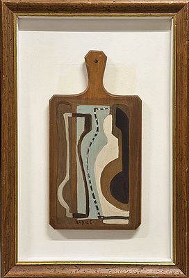 MARIO RADICE, Senza titolo - MARIO RADICE, Senza titolo, pittura su legno sagomato, cm 33x17,5. Al 