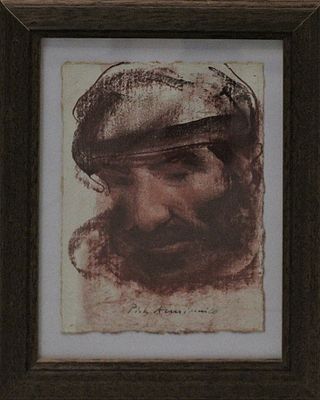 PIETRO ANNIGONI - PIETRO ANNIGONI, Sanguigna su cartoncino, dim. 20X14, firmata in fondo a dx 