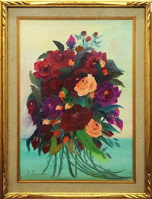 R. SEMINARA, "Mazzo di fiori", anni '80 - R. SEMINARA, "Mazzo di fiori", anni '80, olio 