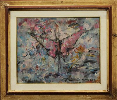 MARIO MACERA,"Farfalla", anni '70 - MARIO MACERA, "Farfalla", anni '70, olio su tela 