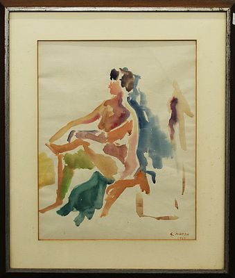 G. BOTTA, "Nudo di donna", 1960 - G. BOTTA, "Nudo di donna", 1960, acquarello su 