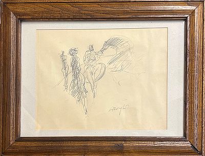 ALFONSO BORGHI, "Amazzoni", 1985 - ALFONSO BORGHI, "Amazzoni", 1985, disegno a matita su 