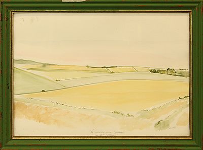 MAURO GRIOTTI, "Paesaggio", anni '80 - MAURO GRIOTTI, "Paesaggio", anni '80, acquerello 