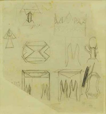 FORTUNATO DE PERO, Senza titolo, 1925 - FORTUNATO DE PERO, Senza titolo, 1925, disegno su carta 